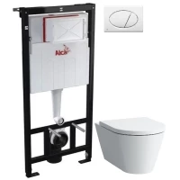 Комплект подвесной унитаз Laufen Kartell by Laufen  8.2033.6.000.000.1 + 8.9133.1.000.000.1 + система инсталляции AlcaPlast AM101/11203:1RUSSETM70