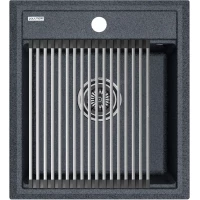 Кухонная мойка Paulmark Stepia PM114651-DG+R375-BS 46x51 см, графит