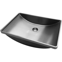 Раковина Abber Wasser Kreis AF2404GM 51x36 см, встраиваемая сверху, оружейная сталь матовый