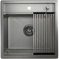 Кухонная мойка Granula 5051, СТАЛЬ МАТОВАЯ 50x51 см, матовая сталь