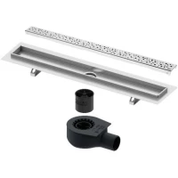 Душевой трап (лоток) Tece TECEdrainline drops 600800 + 650000 + 660016 + 600831 74,3 см, с решеткой, перфорированный, нержавеющая сталь