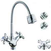 Смеситель для кухни D-Lin D153825-T с гибким изливом, хром