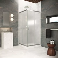 Душевой уголок Vegas Glass ZA Protec 90 04 10 90x90 см, профиль никель матовый, стекло сатин