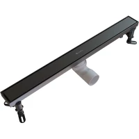 Душевой трап (лоток) Knotlor Terra SDRW0600GM 60 см, с решеткой, 2 в 1 под плитку, вороненая сталь