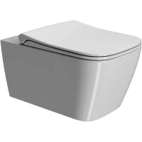 Унитаз подвесной GSI Nubes 961511 безободковый, торнадо, белый глянец