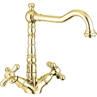 Смеситель для раковины Emmevi Deco Old 12613/OR с донным клапаном, золотой