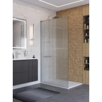 Душевая перегородка BelBagno Uno UNO-L-1-TB-100-FL-Cr 100 см, профиль хром, стекло рифленое