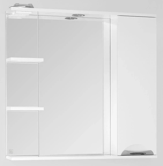 Зеркальный шкаф 80x83 см белый глянец Style Line Жасмин ЛС-00000044 зеркальный шкаф 50x73 см белый глянец style line николь лс 00000116
