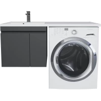 Тумба с раковиной Uperwood Magenta 52490000014 120 см L, подвесная, над стиральной машиной, черный матовый