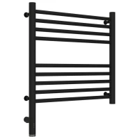 Полотенцесушитель электрический 500x500 черный матовый МЭМ левый, перемычка прямая Сунержа Богема 3.0 31-5804-5050