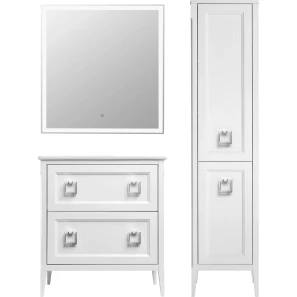 Изображение товара комплект мебели белый матовый 77,6 см asb-woodline рома 4607947232035 + 27654 + 4607947231755
