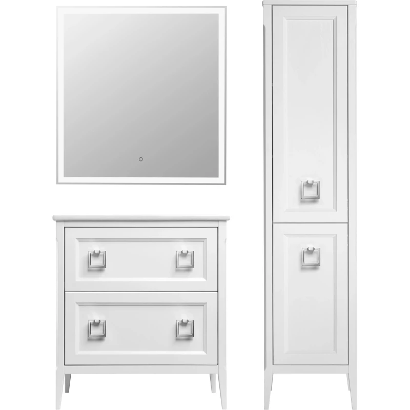 Комплект мебели белый матовый 77,6 см ASB-Woodline Рома 4607947232035 + 27654 + 4607947231755
