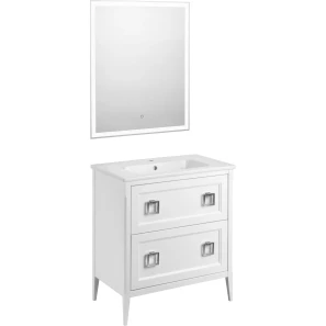 Изображение товара комплект мебели белый матовый 77,6 см asb-woodline рома 4607947232035 + 27654 + 4607947231755