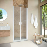 Душевая дверь Vegas Glass E2P NOVO h2000 85 01 Moru 85 см, профиль белый, стекло рифленое