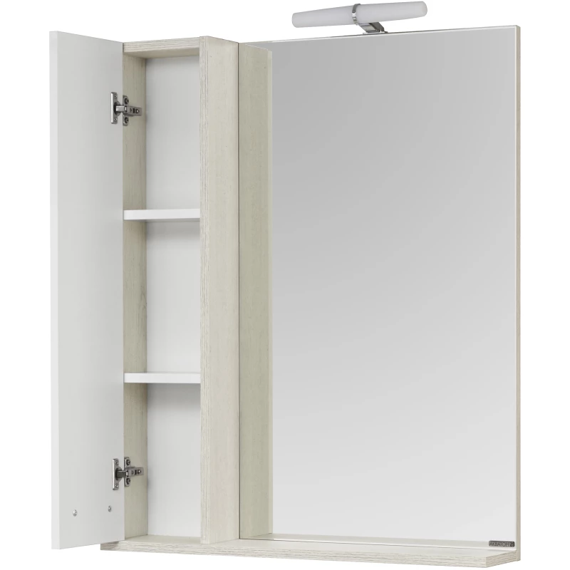 Зеркальный шкаф 70x85 см белый глянец/дуб сомерсет L Акватон Бекка  1A214702BAC20