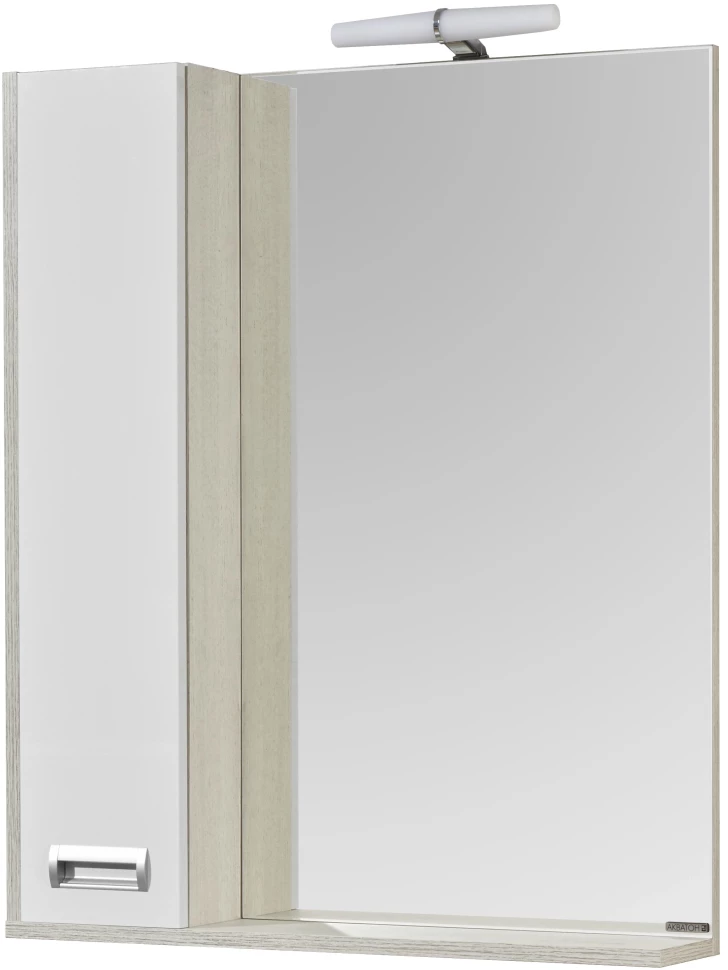 Зеркальный шкаф 70х85 см белый глянец/дуб сомерсет L Акватон Бекка  1A214702BAC20 - фото 1