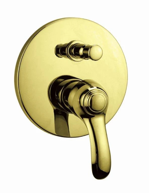 Встраиваемый однорычажный смеситель для ванны с душем золото, ручка золото Cezares Lira LIRA-VDIM-03