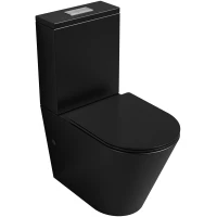Унитаз-компакт Grossman GR-4458BMSQ безободковый, торнадо, с сиденьем микролифт, черный матовый