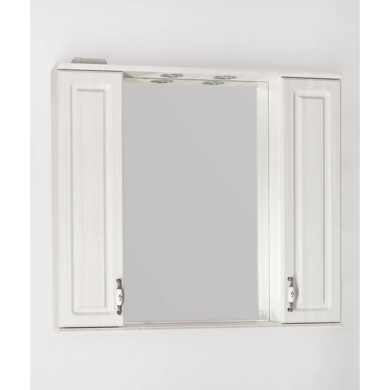 Зеркальный шкаф 90x83 см рельеф пастель Style Line Олеандр 2 ЛС-00000484