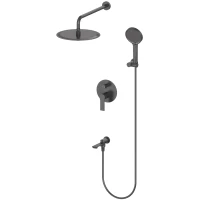 Душевой комплект Wonzon & Woghand Brilliant WW-88939079-MB 300 мм, со смесителем, черный матовый