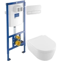 Комплект подвесной унитаз Villeroy & Boch Avento 5656HR01 + система инсталляции Villeroy & Boch 92246100 + 92249068