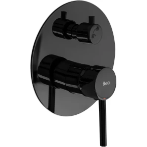 Изображение товара душевой комплект rea lungo rea-p4420 300 мм, со смесителем, черный глянец