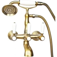 Смеситель для ванны Magliezza Bianco 50105-4-br с душевым гарнитуром, бронза