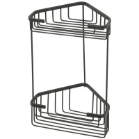 Полка для ванны Gedy 2482(14) 15,1x15,1 см, угловая, двойная, черный матовый