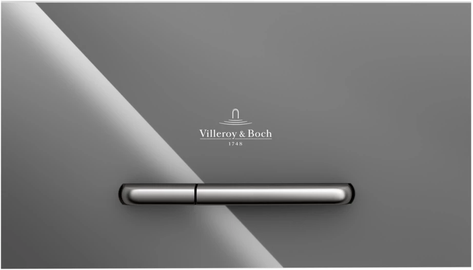 Смывная клавиша Villeroy & Boch ViConnect 300G серый глянец 922160RA кнопка смыва villeroy boch viconnect 9224 9061 хром