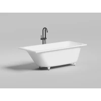 Ванна из литьевого мрамора Salini S-Stone Orlanda Kit 102125M 160x70 см, белый матовый