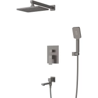 Душевой комплект Cezares Slider SLIDER-VDSET-GM 270x200 мм, со смесителем, оружейная сталь матовый