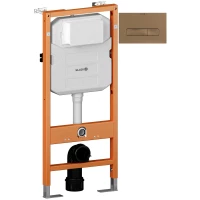 Инсталляция для унитаза Kludi Unifix 79101 + 30PP01N1 с кнопкой смыва, бронза матовая