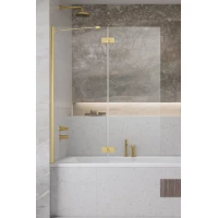 Шторка на ванну Radaway Essenza Gold PND II 130 Left 110002130-09-01L 130 см L, профиль золотой, стекло прозрачное