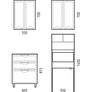Изображение товара шкаф двустворчатый подвесной 55х70 см белый глянец corozo монро sd-00000367