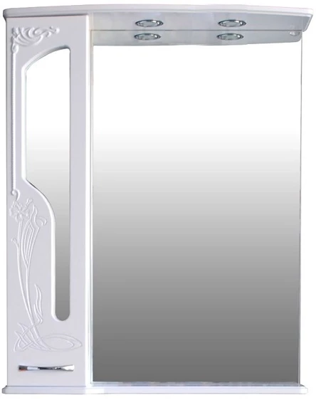 Зеркальный шкаф 76x95 см белый глянец Atoll Барселона