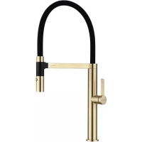 Смеситель для кухни Paulmark Leader Le214101-LG с гибким изливом, светлое золото