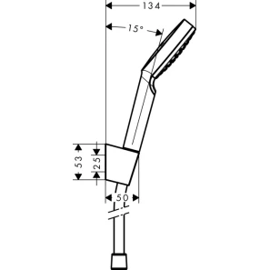 Изображение товара душевой набор hansgrohe crometta 1jet, 1,25 м, ecosmart 9 л/мин 26568400