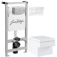 Комплект подвесной унитаз Grohe Cube Ceramic 3924400H + 39488000 + система инсталляции Jacob Delafon E5504-NF + E4316-00