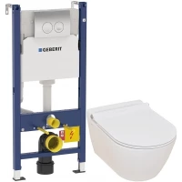 Комплект подвесной унитаз Serel Smart SM25SL + система инсталляции Geberit 458.124.21.1