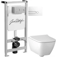 Комплект подвесной унитаз Geberit Smyle Square 500.683.01.1 + система инсталляции Jacob Delafon E5504-NF + E4326-00