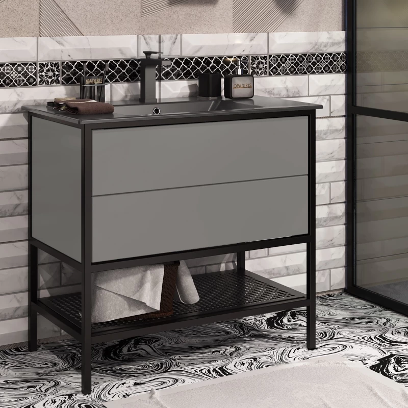 Комплект мебели серый матовый 91 см L Opadiris Треви