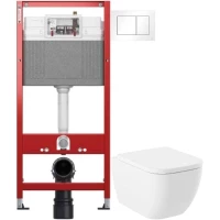 Комплект подвесной унитаз Lavinia Boho One 33021010 + 33290200 + система инсталляции Tece 9400413