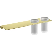 Стакан с полочкой Timo Saona 13172/17 двойной, настенный, золотой матовый