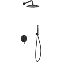 Душевой комплект Sancos Select SC3003MB 250 мм, со смесителем, черный матовый