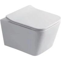 Унитаз подвесной CeramaLux 5170MW безободковый, с сиденьем микролифт, белый матовый