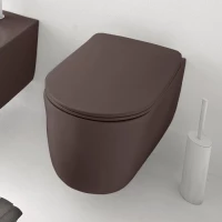 Унитаз подвесной Kerasan Nolita 531475 безободковый, бургундский матовый