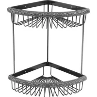 Полка для ванной Zorg Antic AZR U-4 SL 29,7x20,3 см, угловая, двойная, серебро