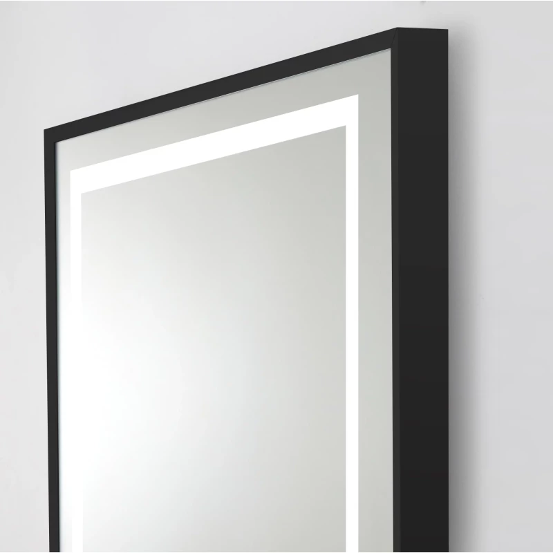 Зеркало BelBagno Kraft SPC-KRAFT-1000-800-LED-TCH-WARM-NERO 100x80 см, с LED-подсветкой, сенсорным выключателем, антизапотеванием, черный