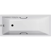 Ванна чугунная Vinsent Veron Square VSQ1707545H/VH0012BL 170x75 см, с ручками, белый