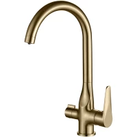 Смеситель для кухни Zorg SH 910 BRONZE с подключением к фильтру, бронза